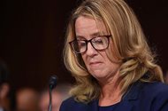 Christine Blasey Ford testifies to the Senate Judiciary Committee on Capitol Hill in Washington on Thursday.