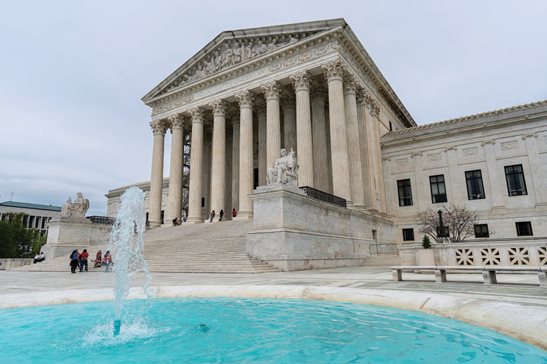 The Supreme Court is seen in April. Justices issued a ruling Thursday in the case of a condo owner whose property was seized.