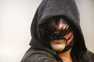 Attorney Thomas V. Benno, known in the wrestling ring as Apocalypto, backstage before his match at Fusion Wrestling. 